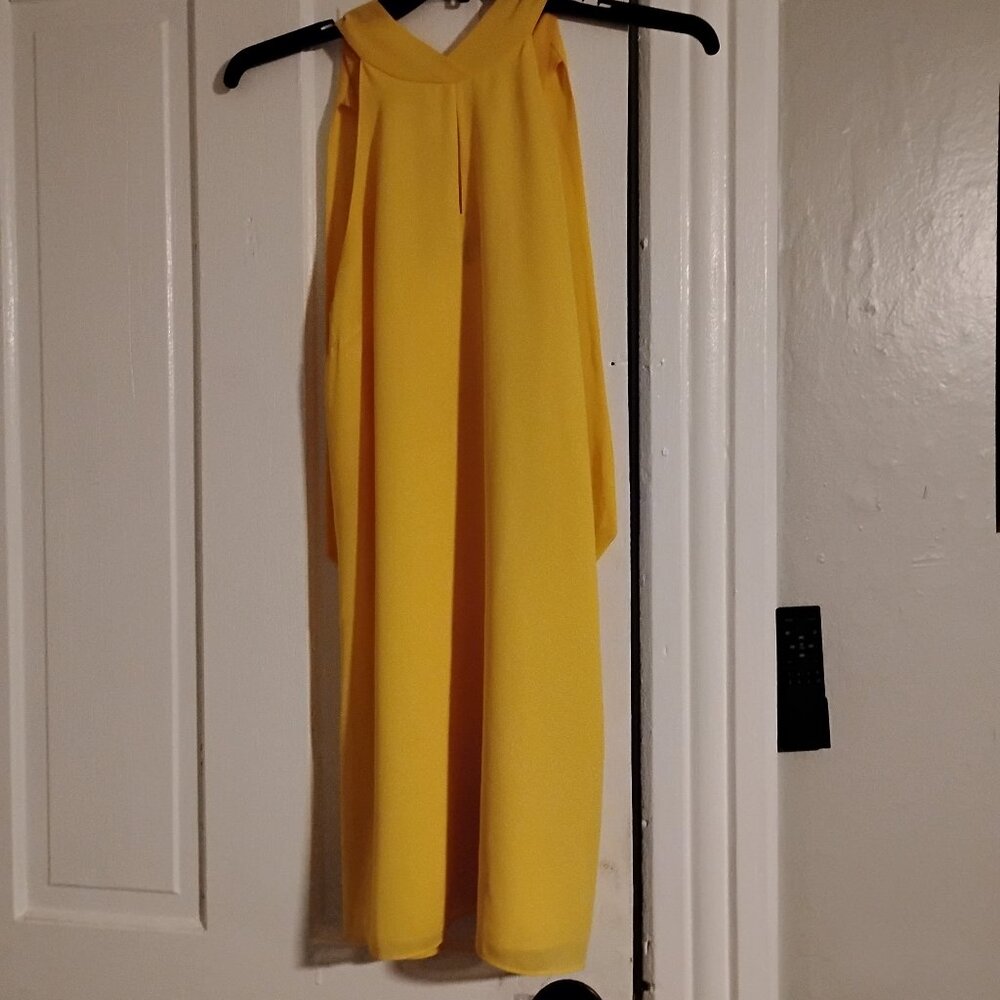 Elegant Naked Zebra Yellow Sleeveless Dress
